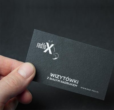 Wizytówki czarne z białym nadrukiem Wizytówki czarne z białym nadrukiem